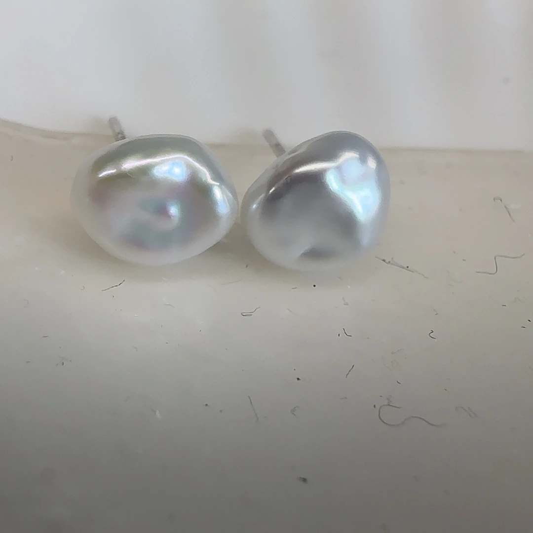 淡水珍珠耳饰银S925镶嵌慧****好