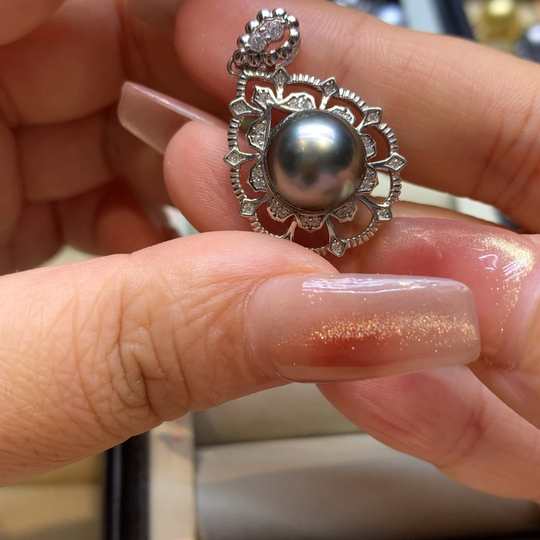 颈饰银S925镶嵌海水珍珠