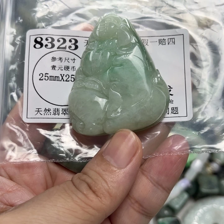 翡翠未镶嵌颈饰8323