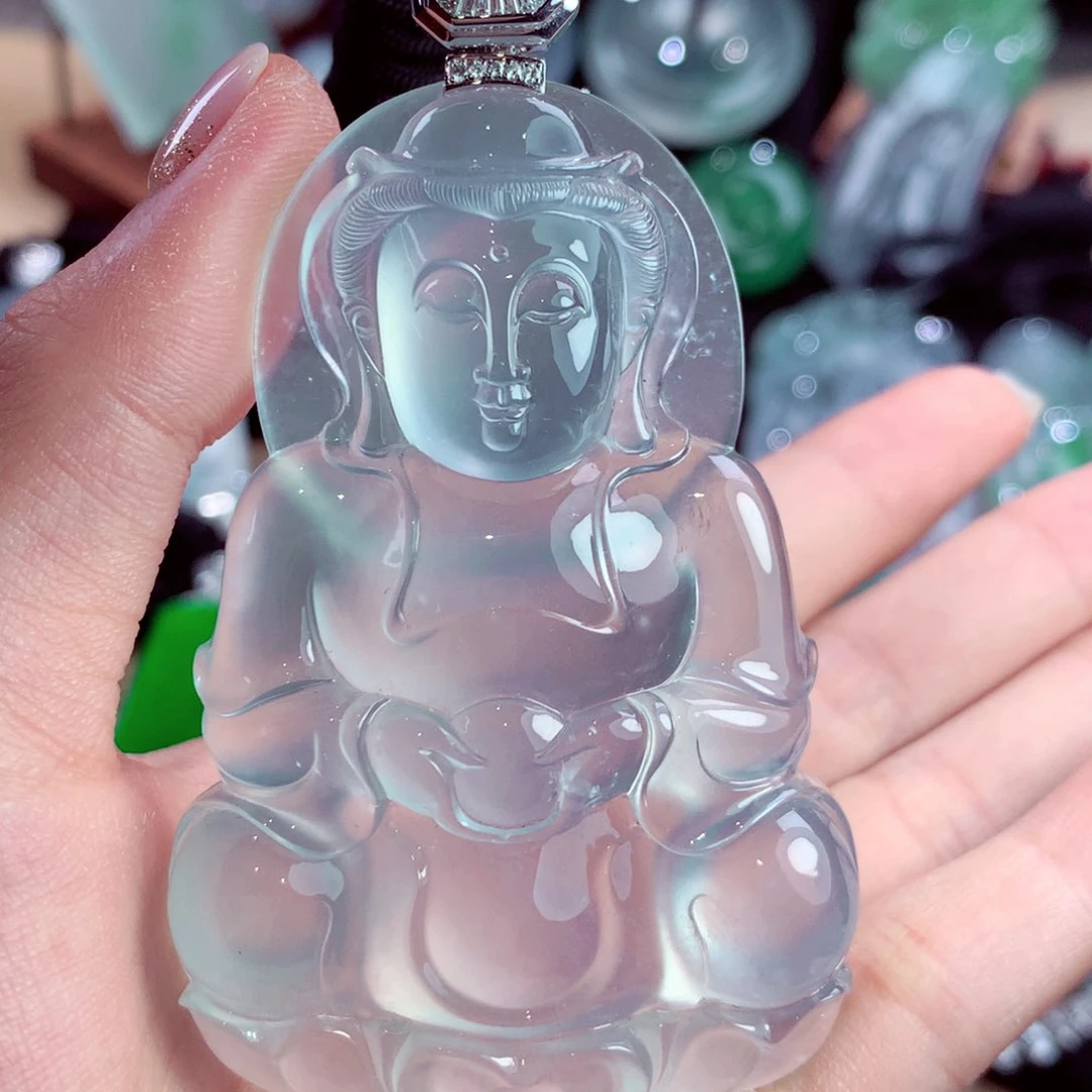 吊坠(不含链)18K金镶嵌翡翠定金看货