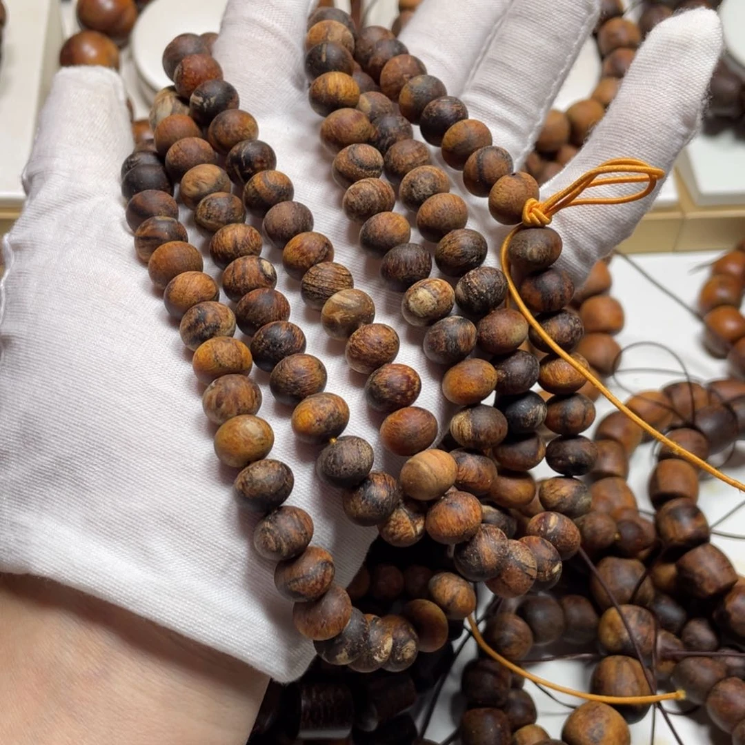 扇子贡木手串定制1.0虫漏