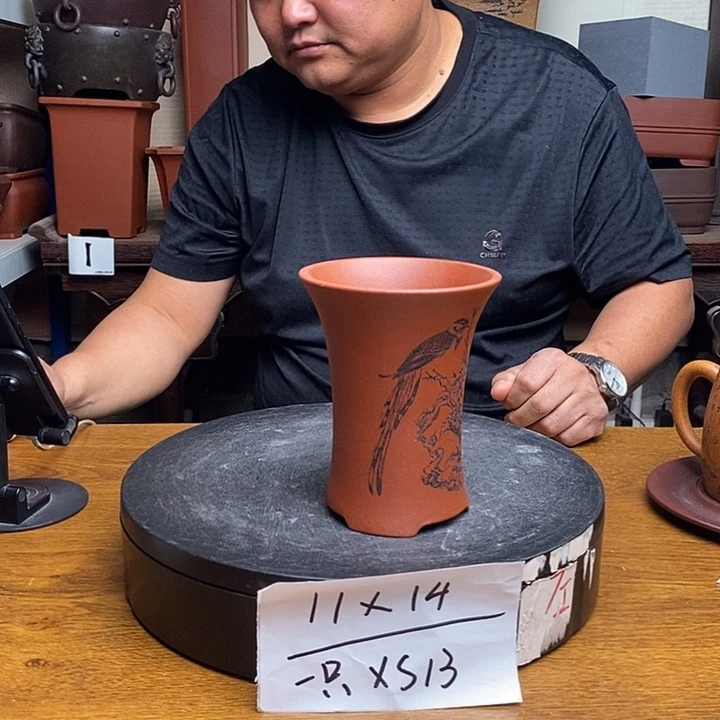 紫砂花盆货号一只XS13