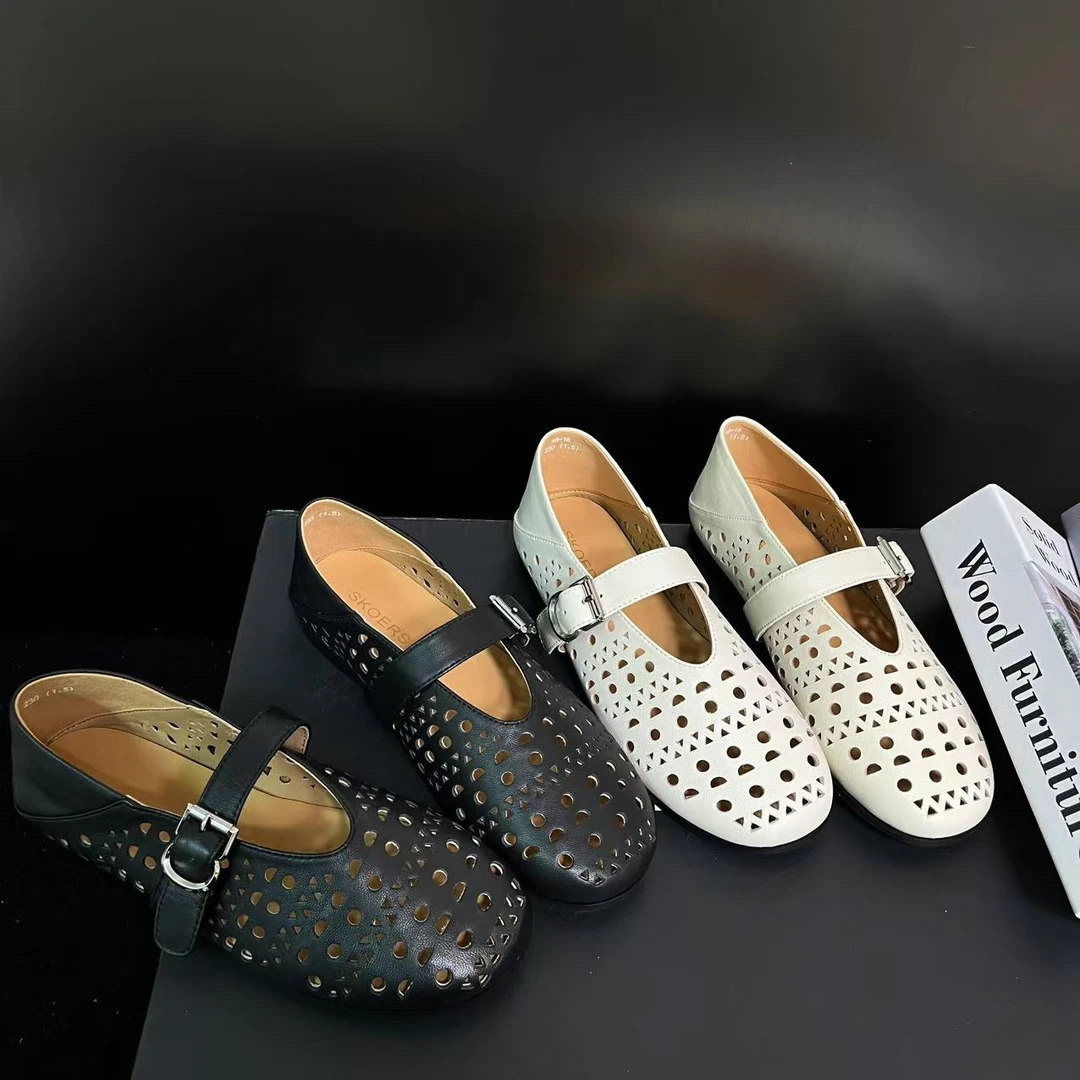 【夏日温柔】圆头玛丽珍鞋女2025春夏新款平底浅口舒适单鞋潮98-18