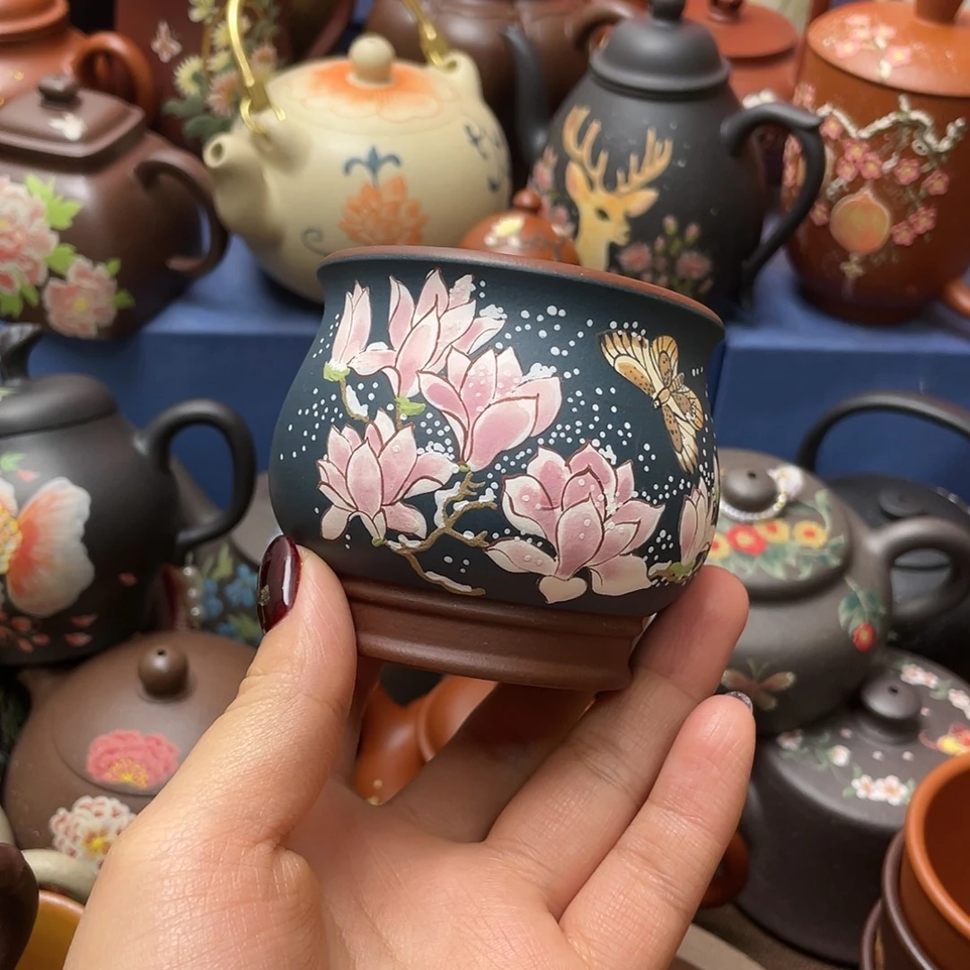 红泥茶杯紫砂主人杯150c