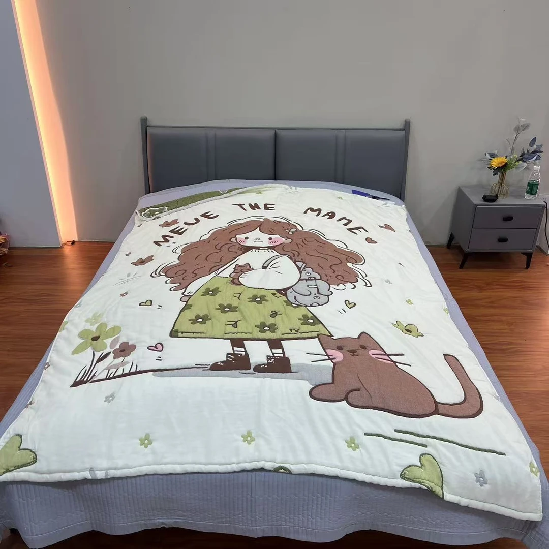 【邻家姑娘】150*200 纯棉多层加厚面包被
