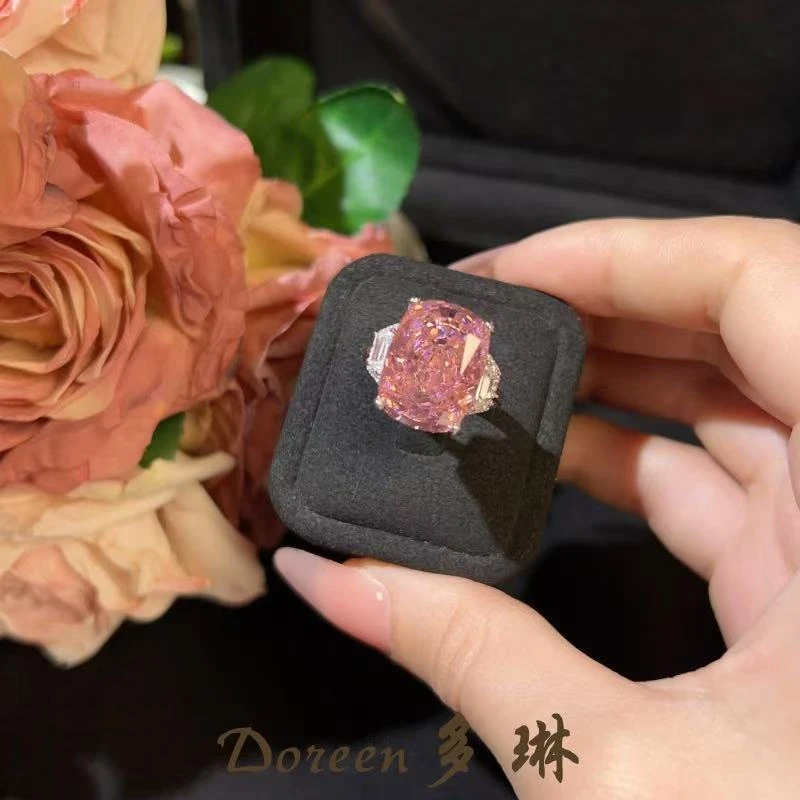 铜合金戒指 深粉色大方戒指XS1187