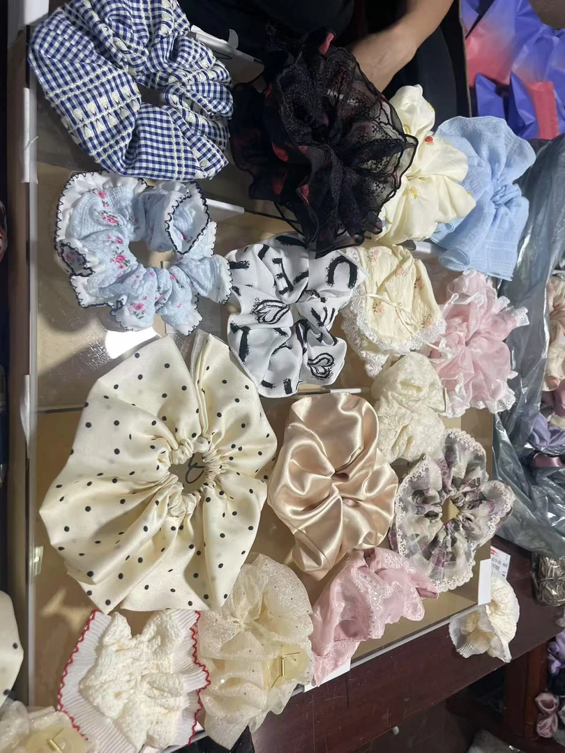 法式甜美风女日韩发圈发绳红色简约温柔发饰弹簧夹复古百搭