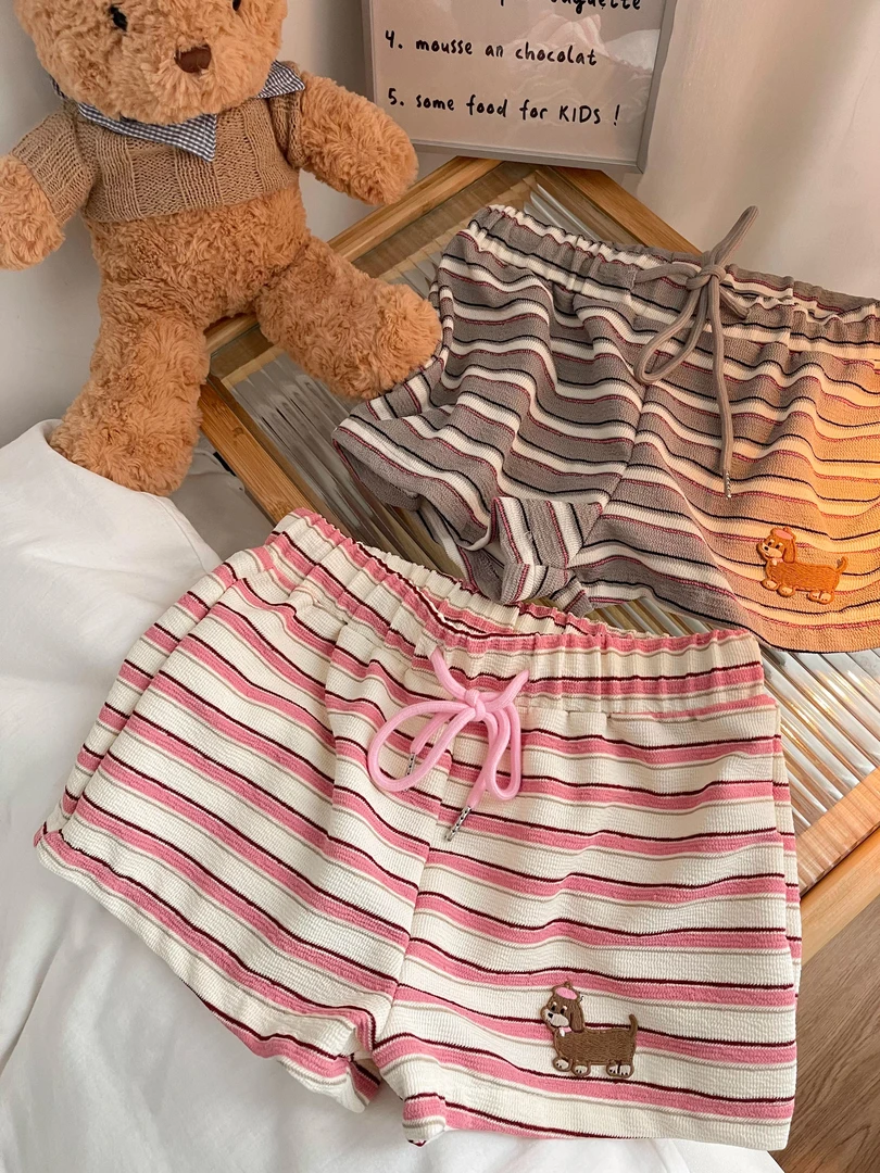 【DMXJ大梦想家】撞色条纹高腰可爱印花睡裤女夏季2025款舒适居家裤