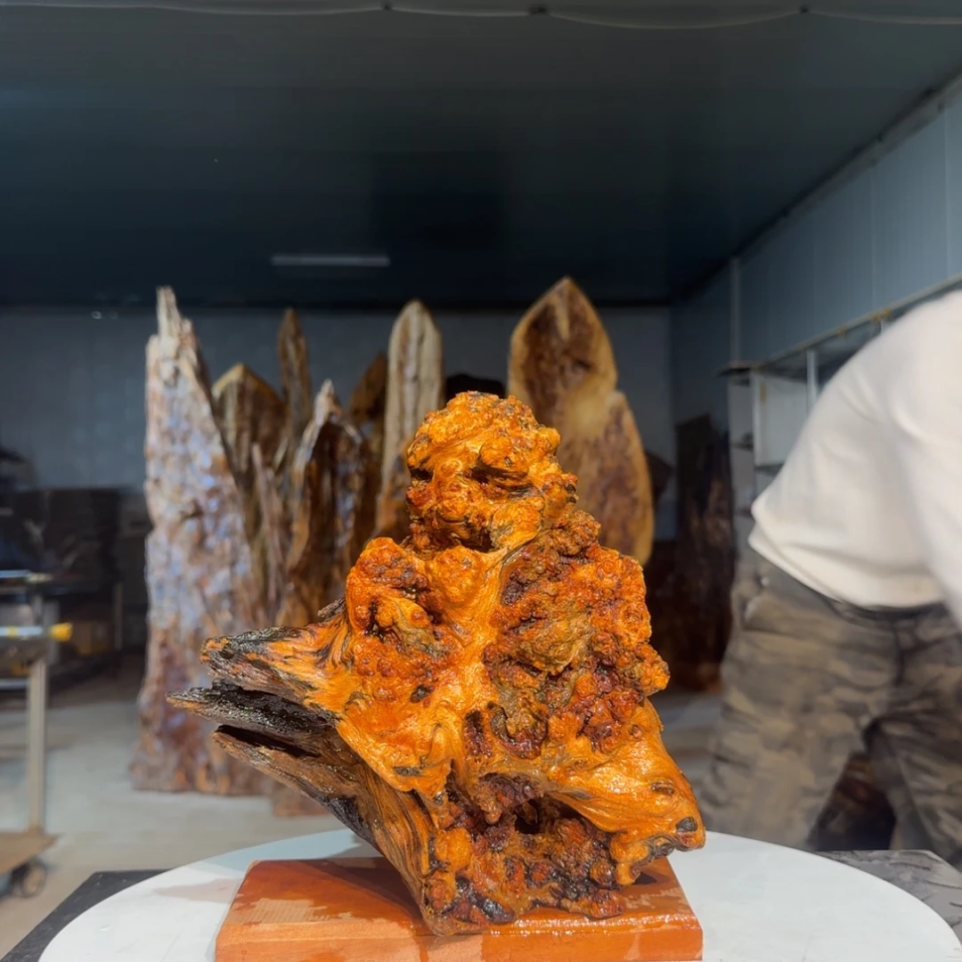 惠***珠树脂琥珀木天然根雕摆件18