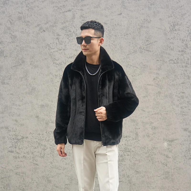 【煜衡】A078宝嘉美原色立翻领男士水貂冬季保暖必备外套