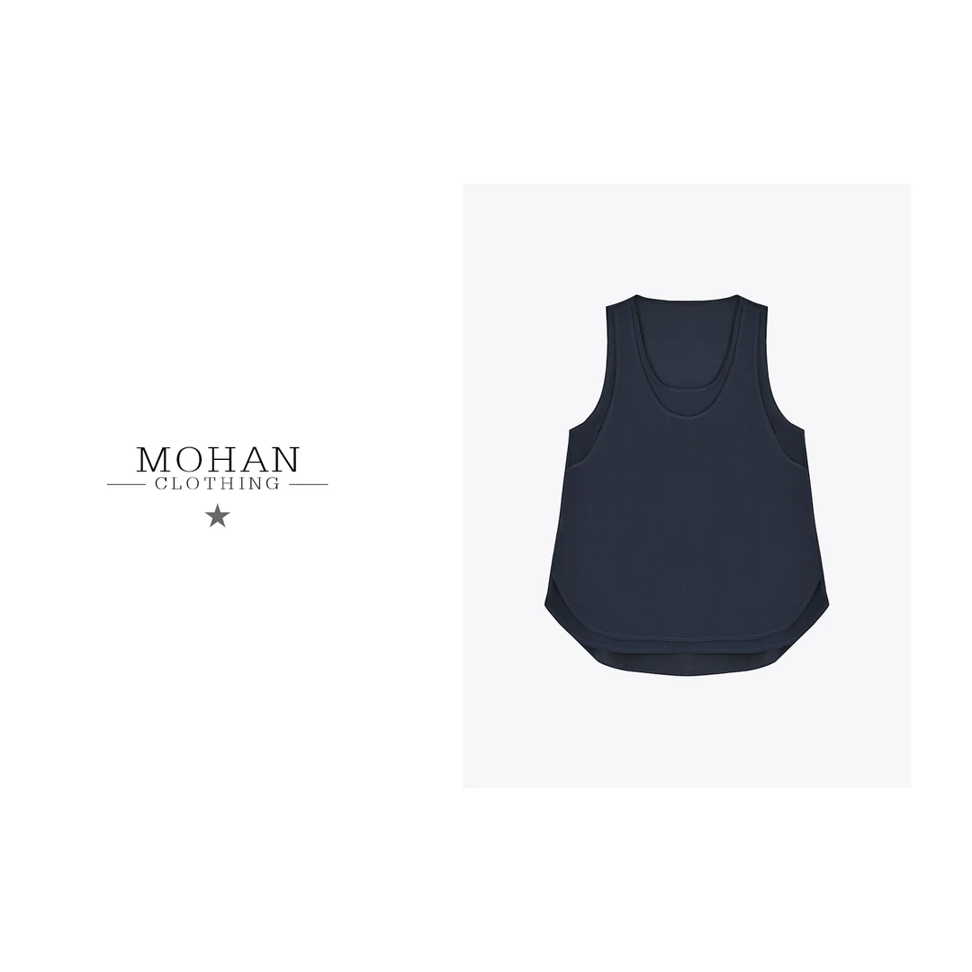 CLOTHING/墨含轻奢时尚真丝背心纯色百搭桑蚕丝内搭无袖衫WJ620