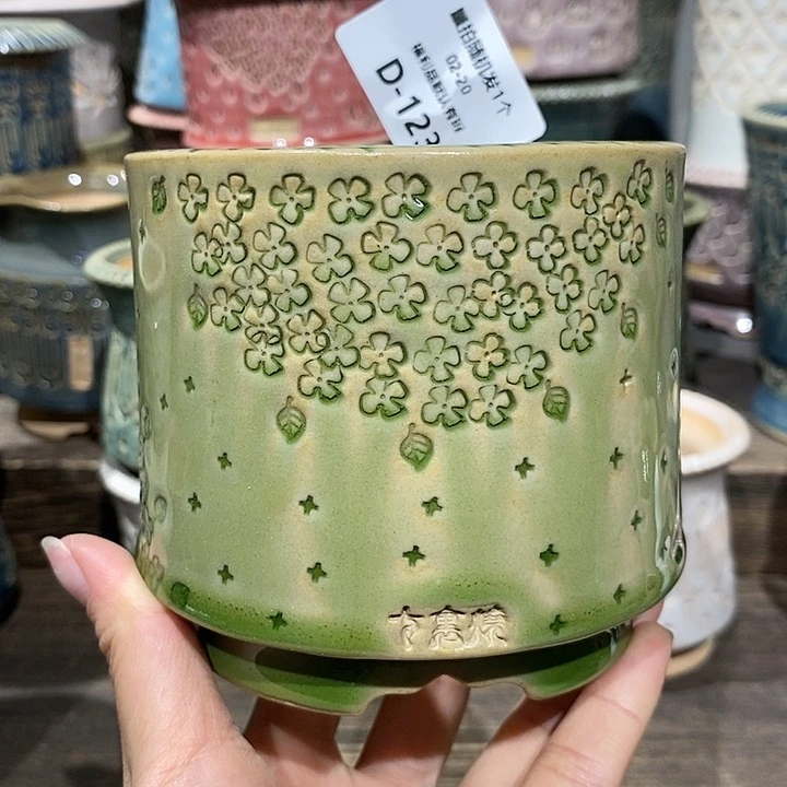 七里烧花盆2-20-123口径8