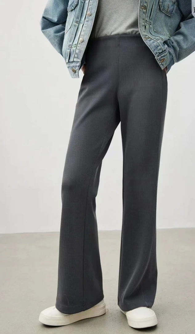 H坑条纹显瘦长裤女裤