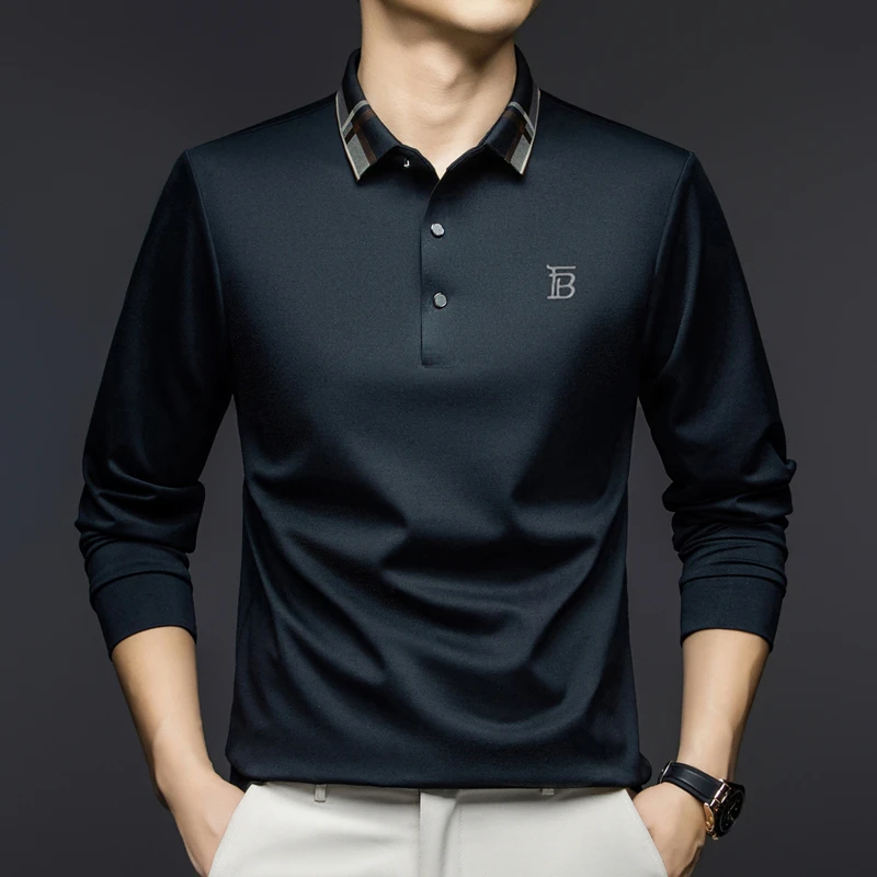 【专柜正品】欧洲轻奢2025春季新款polo衫男款高档男士翻领商务t恤