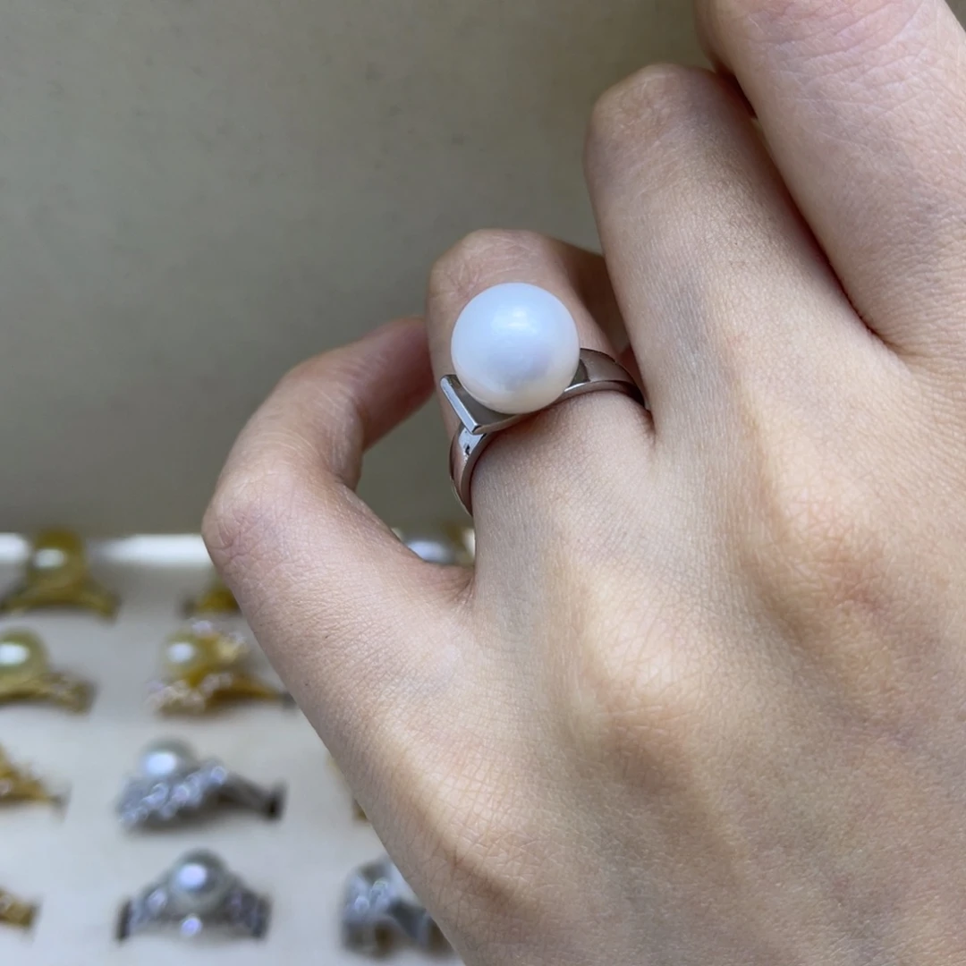 淡水珍珠戒指银S925镶嵌