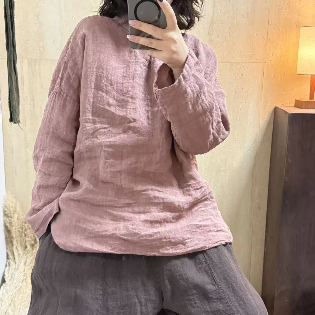 那年   新中式立领绣线盘扣衫纯欲风衬衫文艺复古风