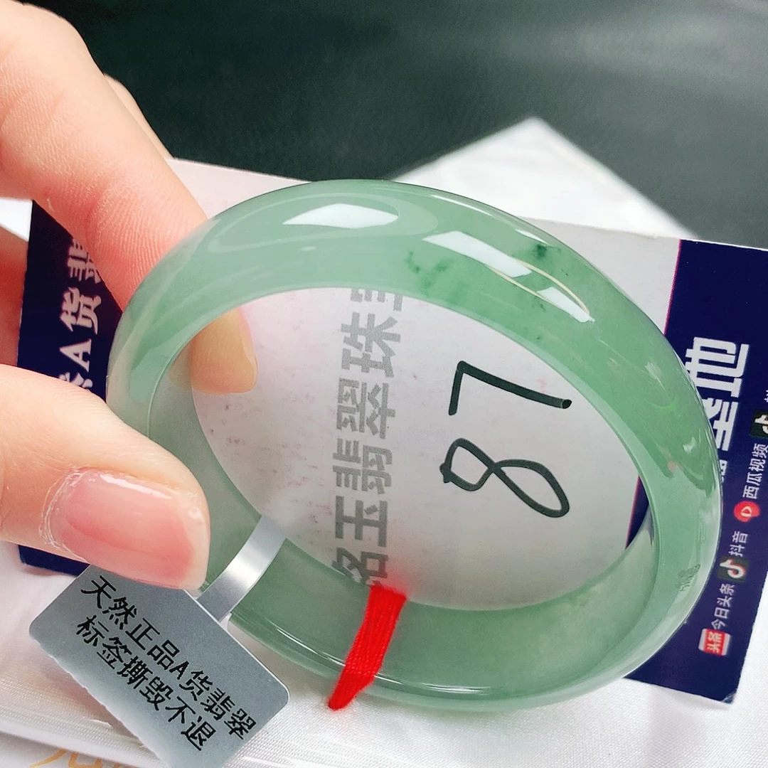翡翠未镶嵌手镯缅甸天然a货翡翠手镯53贵