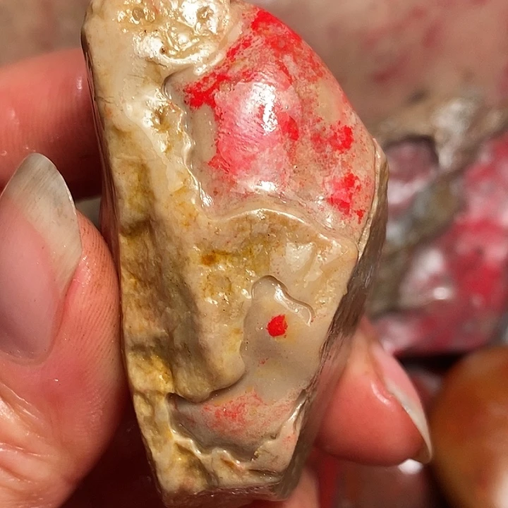 昌化石a***d浙江昌化田黄鸡血石白田原石手把件