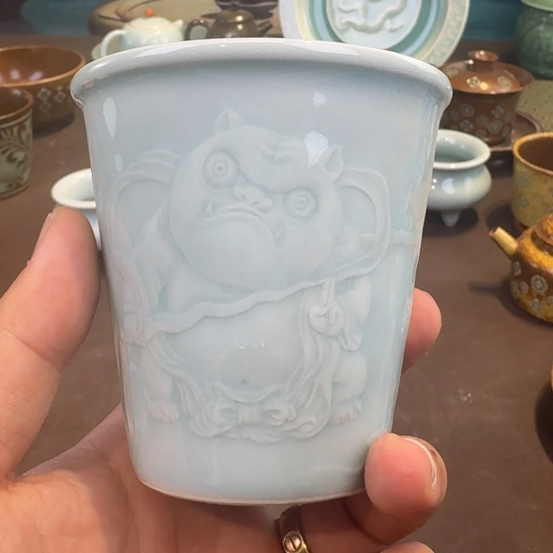 杯龙泉青瓷茶具微瑕