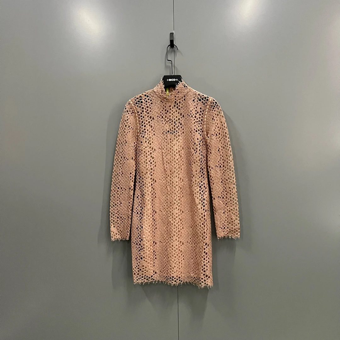 99新 maje tt2 亚历山大王 粉色蕾丝花卉连衣裙 604833