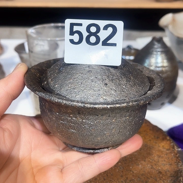 杯高温柴烧陶泥盖碗