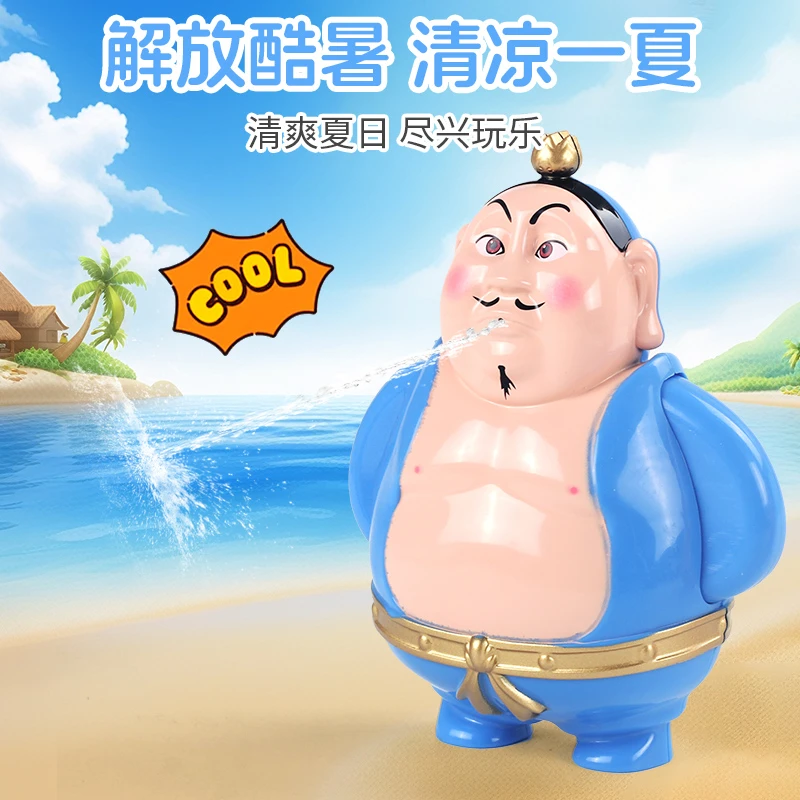 创意喷水太乙真人哪吒敖丙按压水枪戏水按压发射桌面摆件玩具