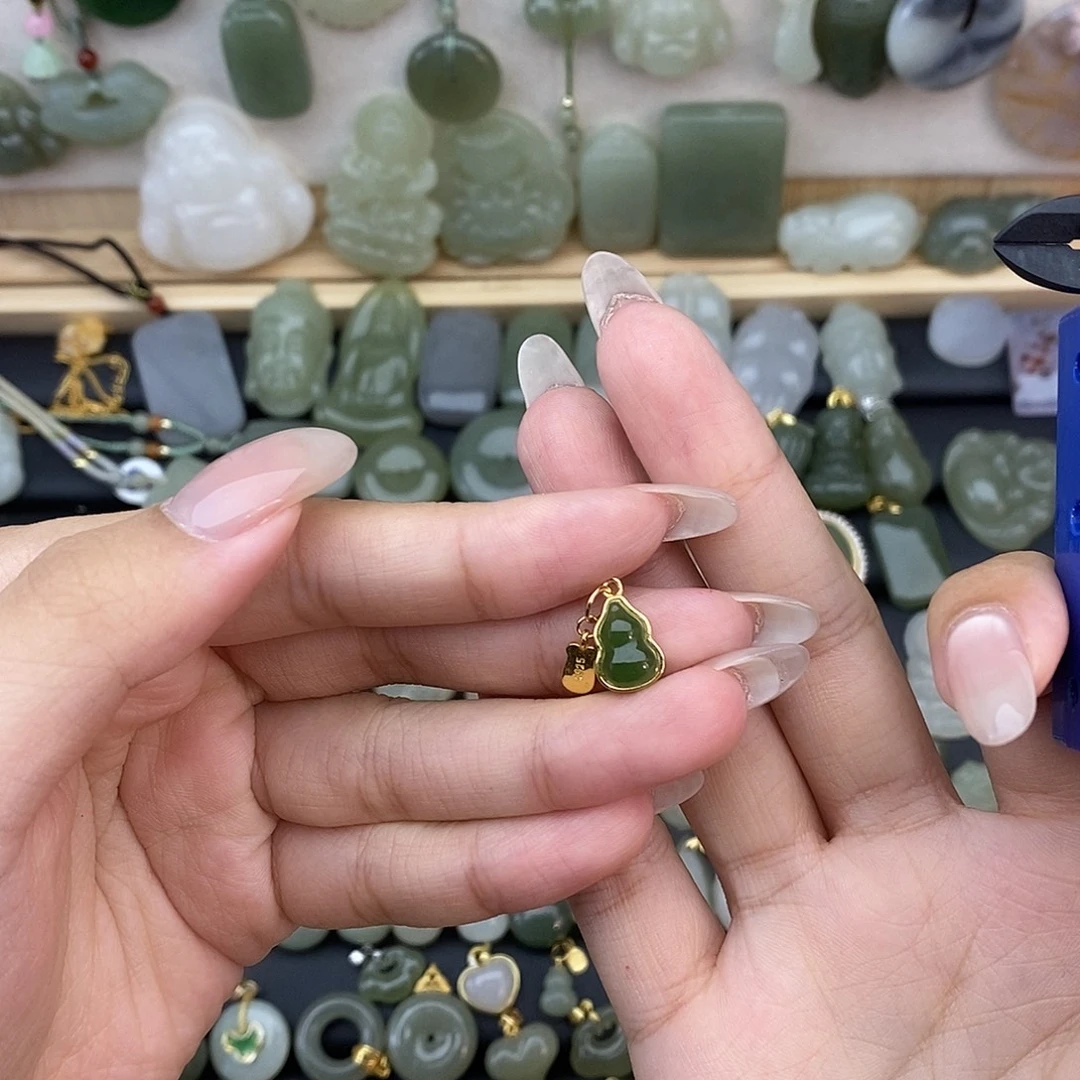 吊坠(不含链)银S925镶嵌和田玉