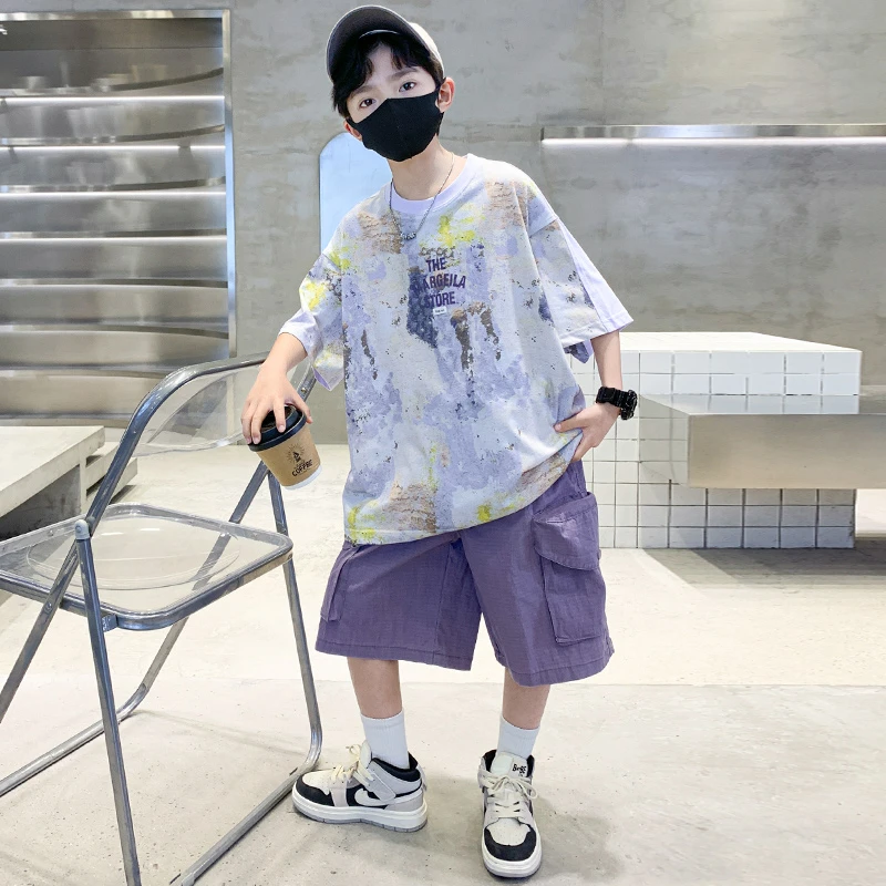 儿童装男童夏装短袖套装2025新款中大童夏季运动夏款酷帅气时髦潮