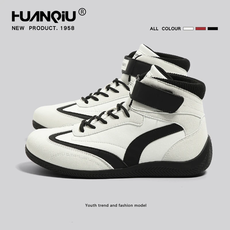 环球厚底休闲板鞋男款秋季2025新款内增高拳击休闲德训鞋高帮男鞋
