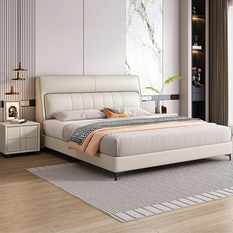 意式极简皮床小户型双人大气软包储物婚床小户型卧室皮艺床