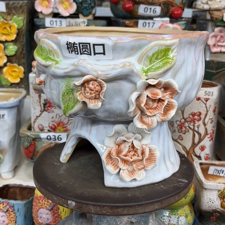 紫砂花盆粗陶材质多肉花盆