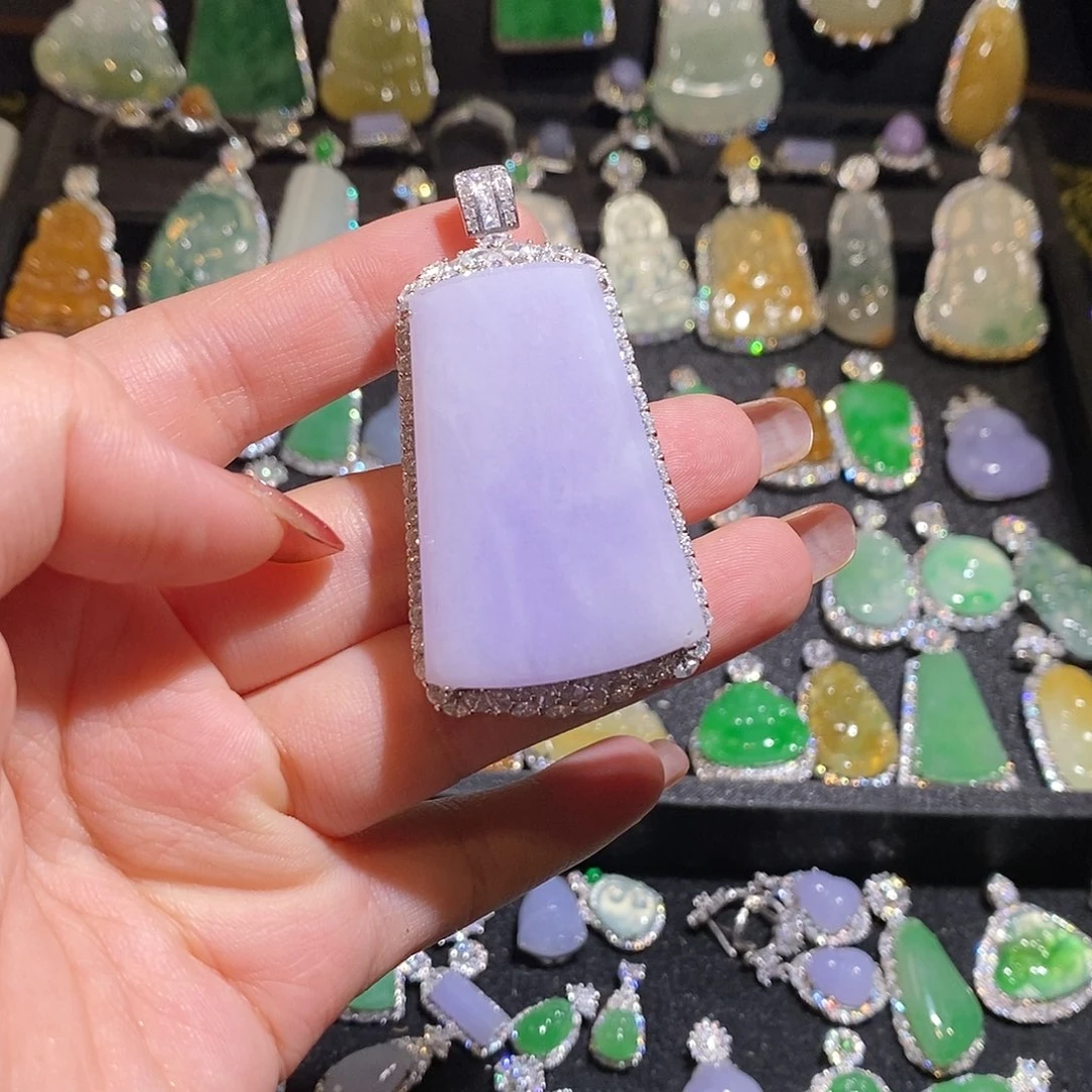 颈饰银S925镶嵌翡翠用****1天然翡翠