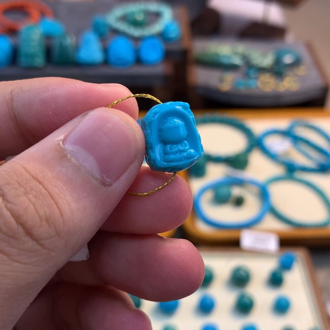 慢***愚未镶嵌绿松石珠宝奇石