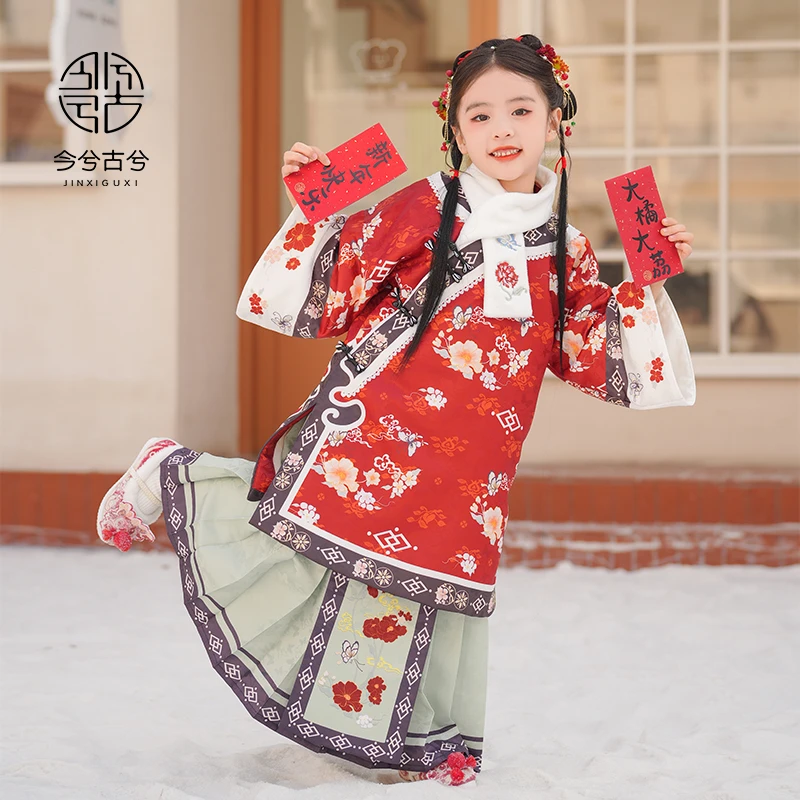 【格格驾到】汉服女童冬装亲子格格服女童中国风儿童唐装拜年服