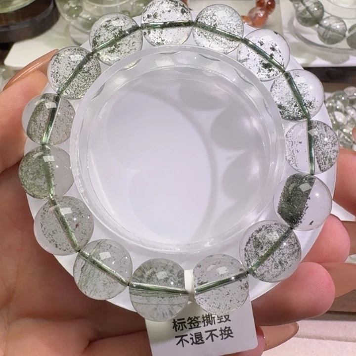m***n手链未镶嵌水晶巴西绿幽灵满天星13.5mm