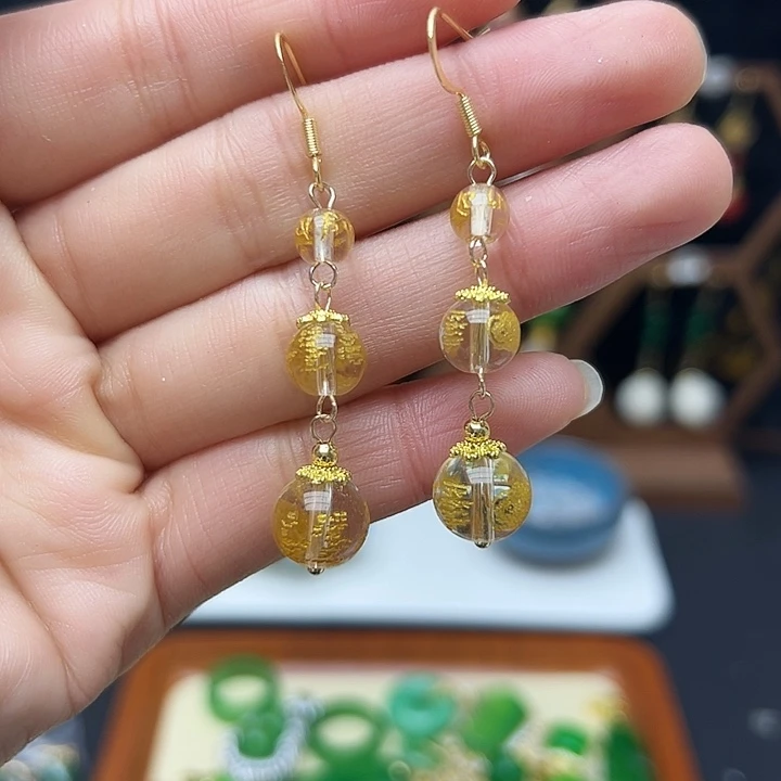 未镶嵌翡翠耳饰古风