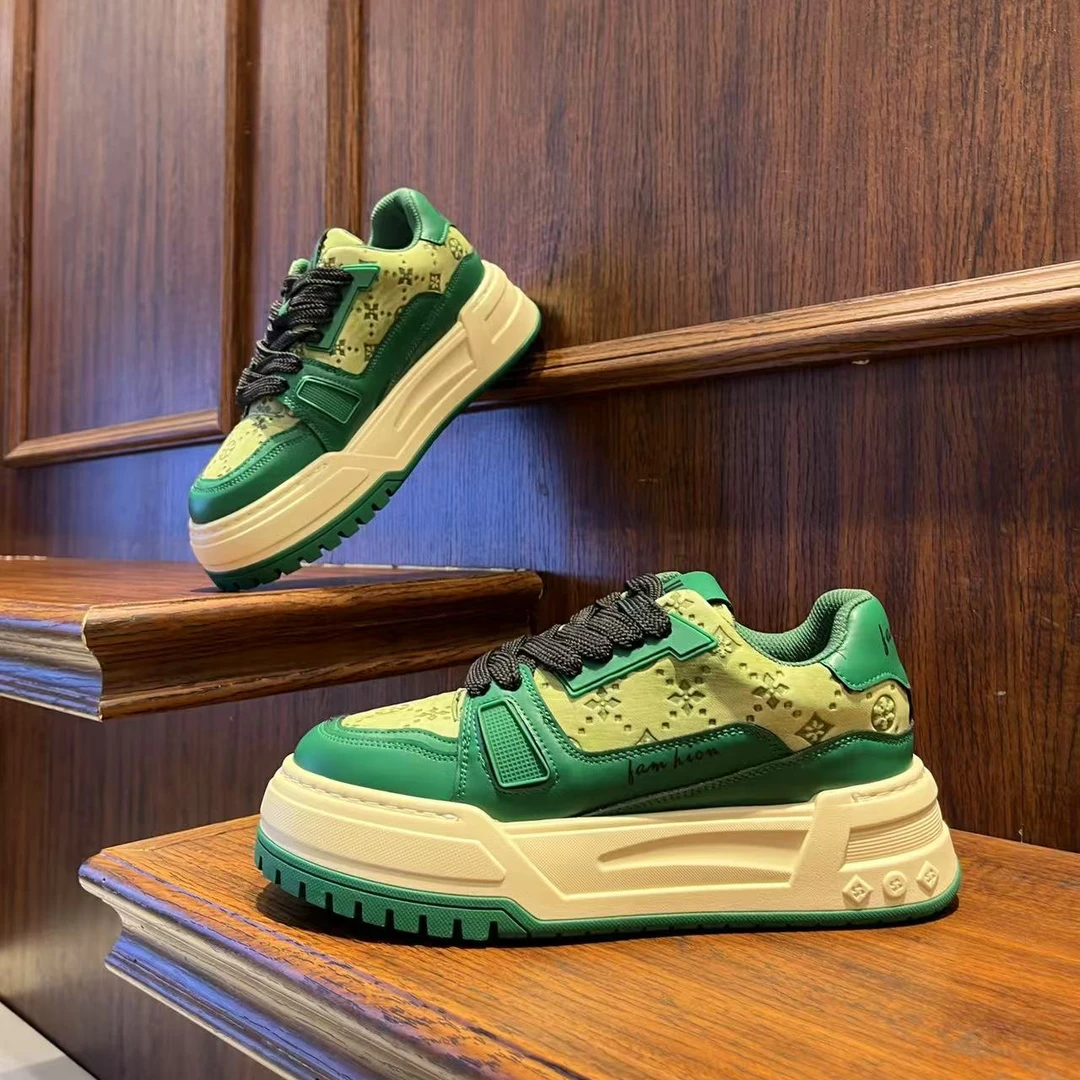 男鞋2025厚底时尚秋季百搭增高休闲潮鞋低帮系带ins小众男生鞋子