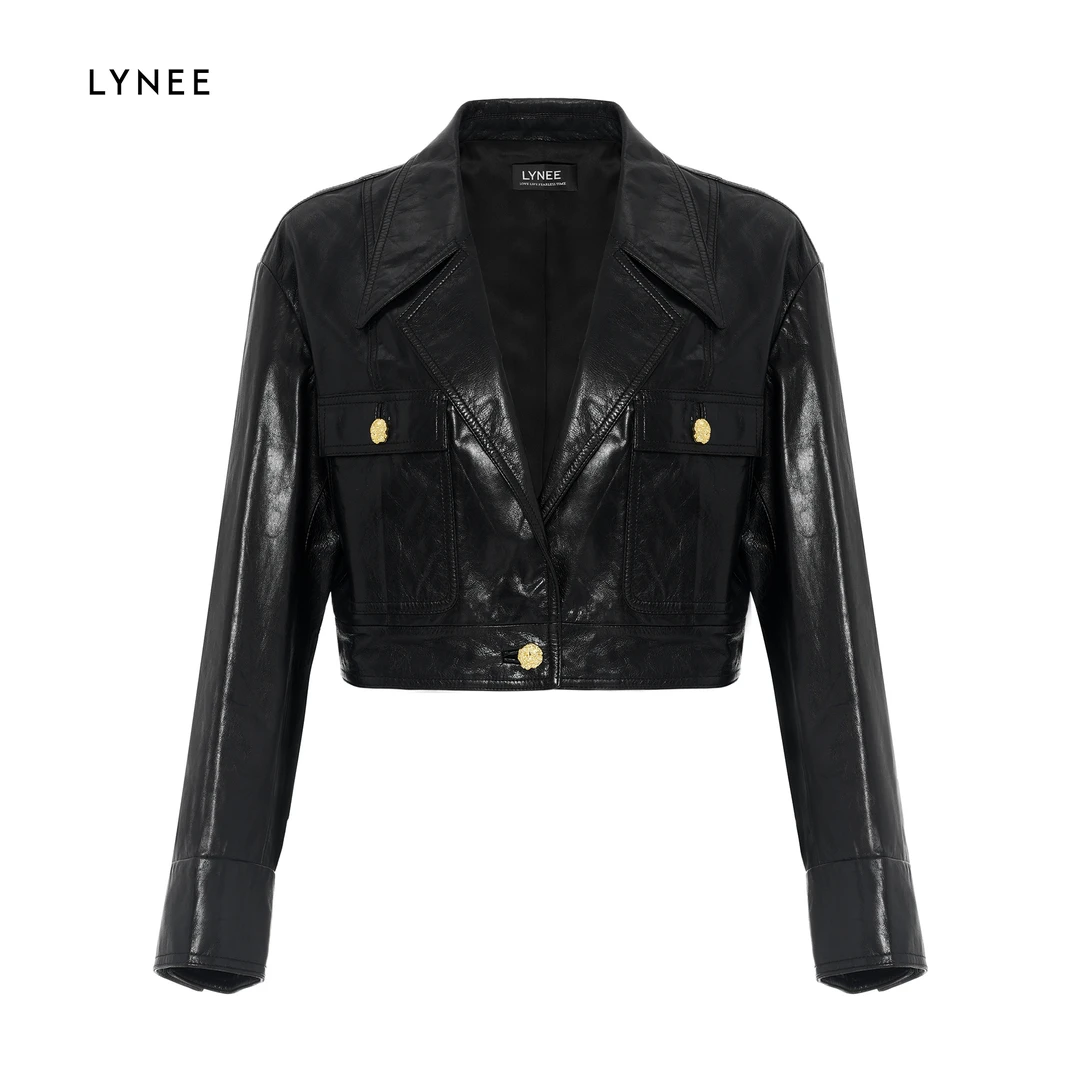 LYNEE油蜡皮短夹克LGD2DSL003