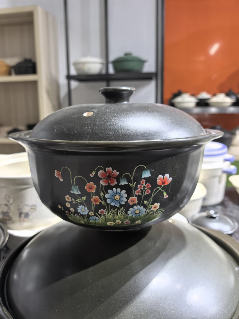 景德镇珍宝2.5升砂锅2411花草