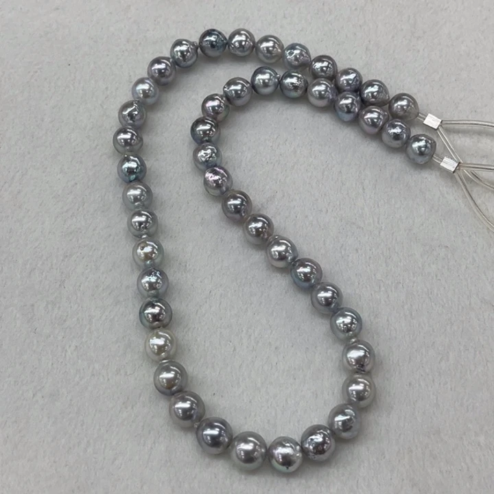 项链银S925镶嵌海水珍珠7-9mm