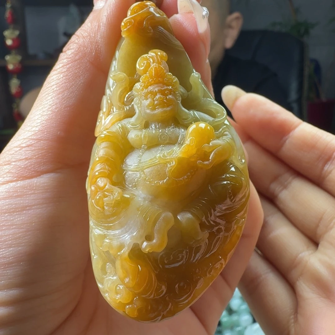 定制翡翠未镶嵌黄财爷
