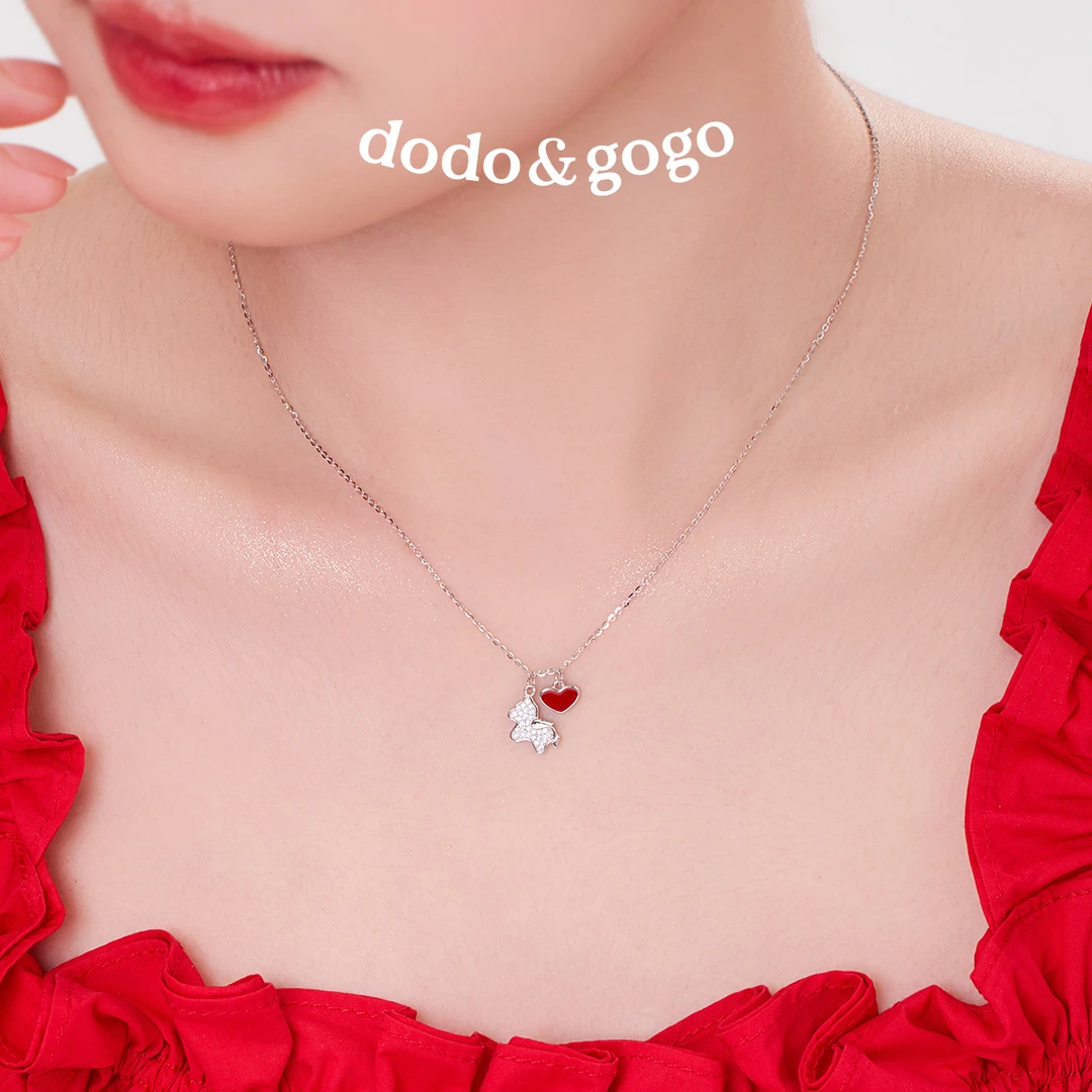DODOGOGO纯银小马爱心项链女2025新款高级感颈链本命年生肖锁骨链