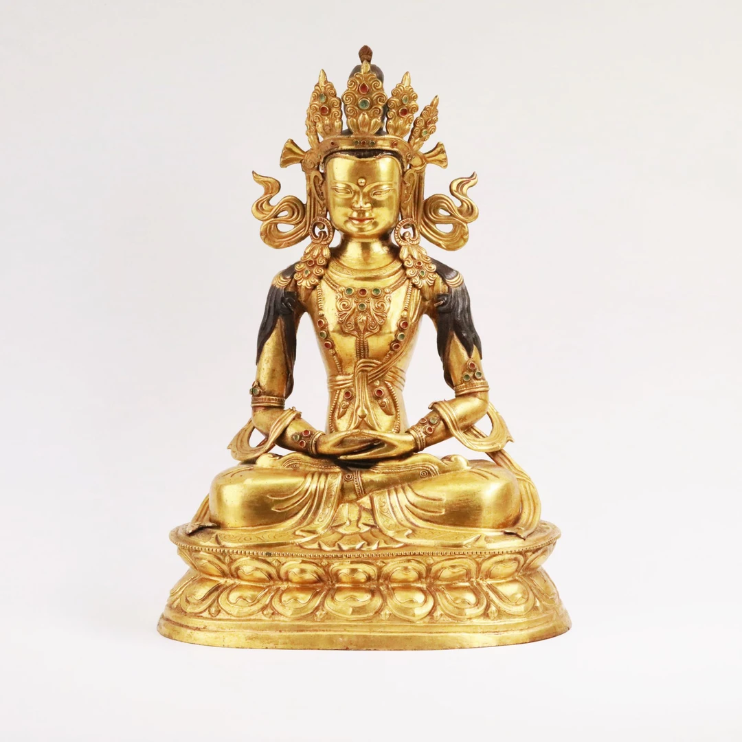 65.铜鎏金无量寿坐像