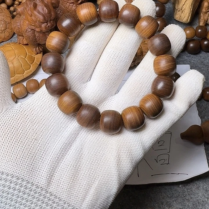 手串/手链檀香木老山檀香黑肉满纹13/14老型珠沉水