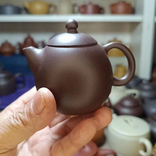 紫砂茶壶24号原矿紫泥龙蛋内推150cc半手工