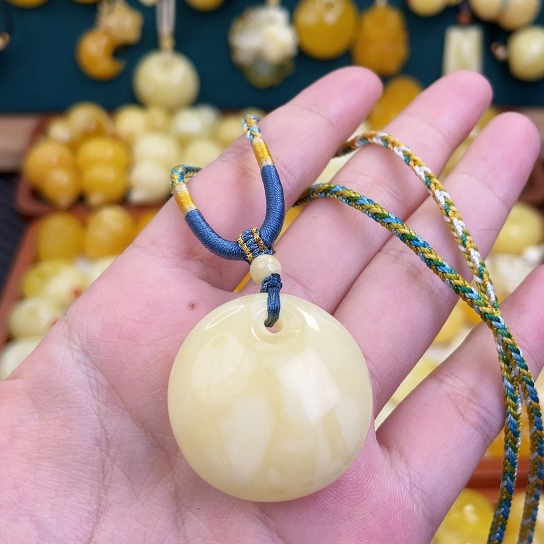 蜜蜡未镶嵌毛衣链蜜蜡