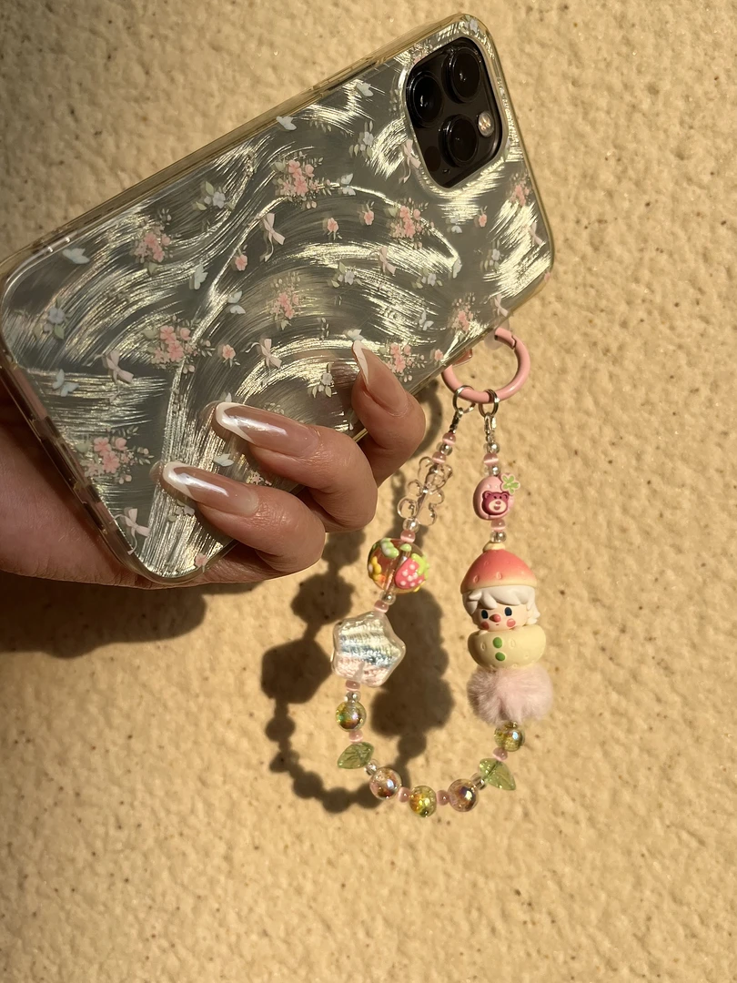 【编号51】草莓甜豆 潮玩挂件DIY饰品原创手机链