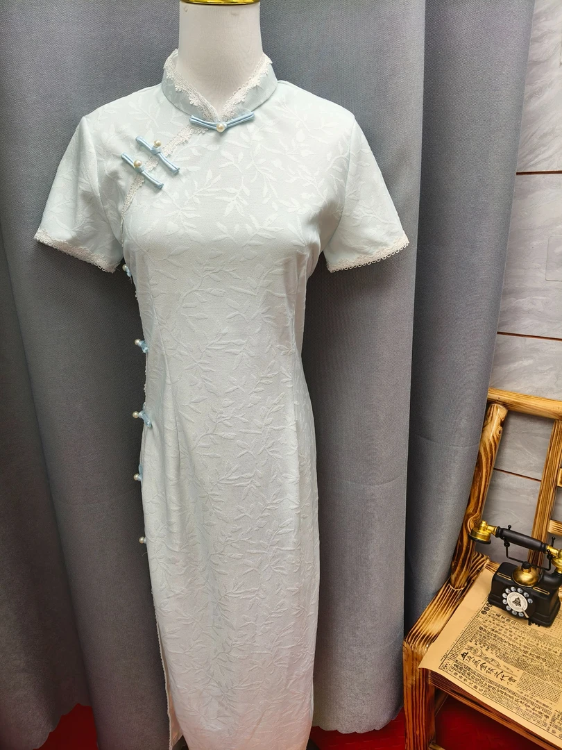 《丹青》夏季新款旗袍中长款 日常气质优雅高级感少女(衣长115cm)