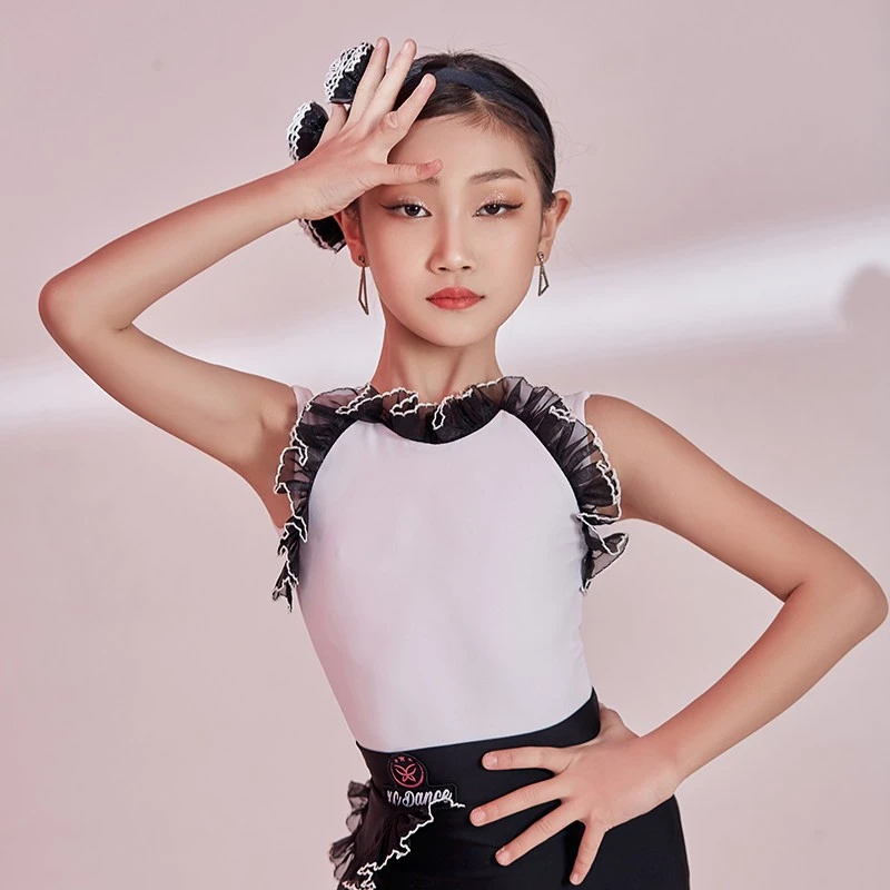 星辰舞服专业拉丁舞裙女儿童新款集体服表演服仙气飘飘套装