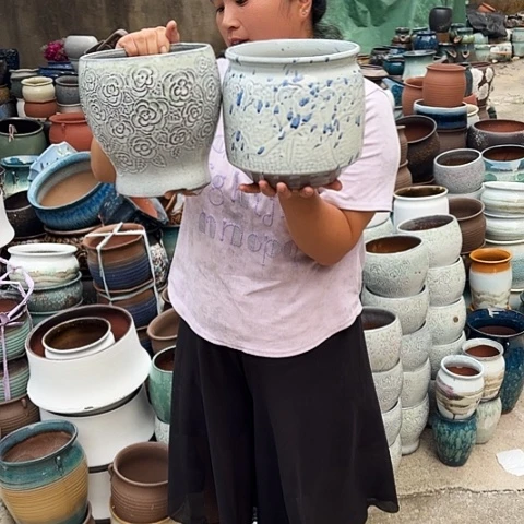 瑕疵两个盆子。